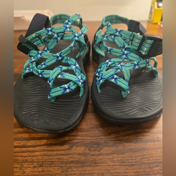 Chaco Woman’s Zvolve X2 Sports Sandals Size 8 Aqua Blue Cushioned Support - Picture 2 of 5
